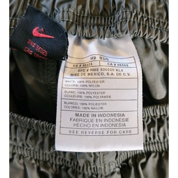 90s Nike Zip Off Track Pants Men's Size XXL Olive Green Nylon Draw String 2XL - Picture 9 of 11